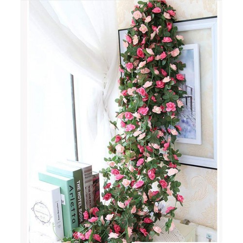 Details about   Miracliy 5 Pack 41 Ft Fake Rose Vine Flowers Plants Artificial Flower Hanging Ro 