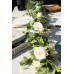 Miracliy 2 Pack Eucalyptus Garland with White Rose, Greenery Garland Bulk Artificial Silk Floral Eucalyptus Leaves Vines for Wedding Party Table Mantle Wall Home Room Decor.