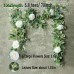 Miracliy 6.2 Ft Eucalyptus Garland with Flowers, Artificial White Roses Greenery Leaves Vines for Wedding Table Mantle Backdrop Party Home Decor