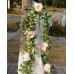 Miracliy 2 Pack Eucalyptus Garland with Blush Pink Rose, Greenery Garland Bulk Artificial Silk Floral Eucalyptus Leaves Vines for Wedding Party Table Mantle Wall Home Room Decor.