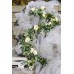 Miracliy 2 Pack Eucalyptus Garland with Champagne Rose, Greenery Garland Bulk Artificial Silk Floral Eucalyptus Leaves Vines for Wedding Party Table Mantle Wall Home Room Decor.