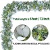Miracliy 6 Ft Eucalyptus Garland Lambs Ear Greenery Fake Vines Frosted Greenery Leaves for Wedding Table Mantle Backdrop Party Farmhouse Boho Home Decor