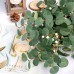 Miracliy 6 PCS Artificial Eucalyptus Leaves Stems with Seeds, Faux Eucalyptus Leaves Greenery Stems for Vase Home Wedding Decor