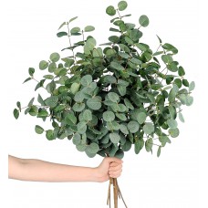 Miracliy 7 PCS Artificial Eucalyptus Stems, Faux Eucalyptus Leaves Greenery Stems for Vase Home Party Wedding Decoration