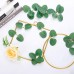 Miracliy 300 Pairs Artificial Eucalyptus Leaves Fake Green Leaves Silver Dollar Leaves for DIY Wedding Bouquet Centerpiece Baby Shower Cake Flower Decorations