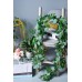 Miracliy Artificial Eucalyptus Garland with Willow Leaves, 6 Feet Fake Greenery Vines Swag for Wedding Table Runner Doorways Decoration Indoor Outdoor