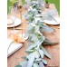 Miracliy Eucalyptus Garland, 6.2ft Artificial Lambs Ear Greenery Vine with Willow Leaves for Wedding Backdrop Table Runner Mantel Party Home Decor