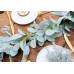 Miracliy Eucalyptus Garland, 6.2ft Artificial Lambs Ear Greenery Vine with Willow Leaves for Wedding Backdrop Table Runner Mantel Party Home Decor
