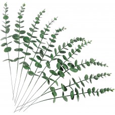 Miracliy 24 PCS Artificial Eucalyptus Stems Leaves Bulk, Faux Eucalyptus Greenery Stems for Vase Wedding Home Garland Decor