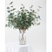 Miracliy 10 PCS Artificial Eucalyptus Leaves Greenery Stems Faux Silk Silver Dollar Eucalyptus Leaf Branches Green Bulk for Home Party Wedding Decoration