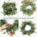 Miracliy Artificial Eucalyptus Wreath for Front Door Large Green Leaf Greenery Wreath for Festival Celebration Wall Window Party Decoration