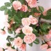 Miracliy 2PCS 69 Heads Fake Rose Vine Flowers Plants Artificial Flower Hanging Rose Wedding Party Garden Craft Art Décor, Pink