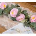 Miracliy 2 PCS 6.5Ft Artificial Rose Vine Seeded Silk Flower Garland Faux Hanging Greenery Leaves for Wedding Backdrop Wall Decor(Pink Peony Garland)